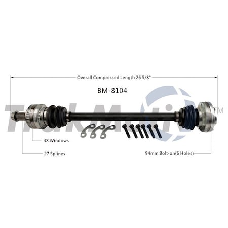 Surtrack Axle Cv Axle Shaft, Bm-8104 BM-8104